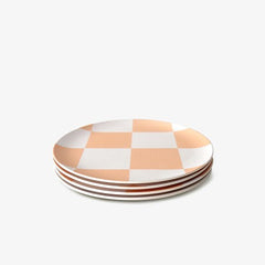 Pink Check 8" Side Plate (Single or Set of 4)